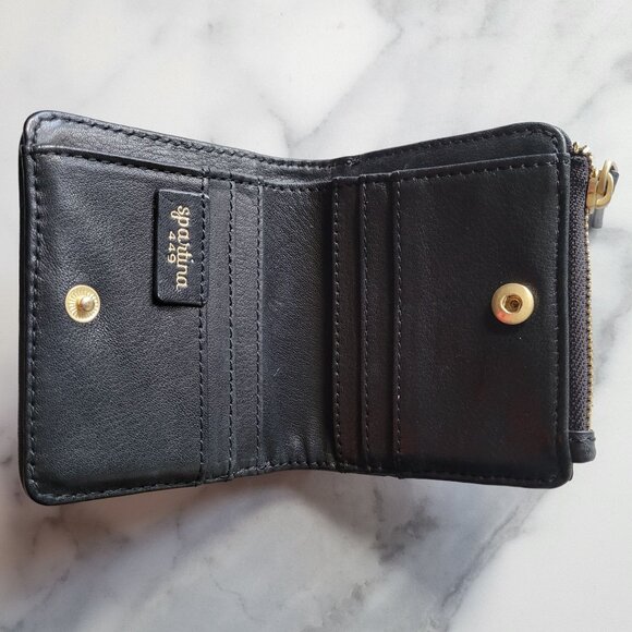 Siren La Petite Black Spartina 449 Suede Wallet Gold Zipper and Snap Closure - Picture 3 of 16